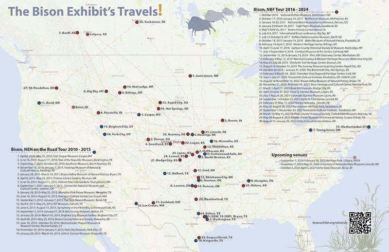 Bison Exhibit travel map
